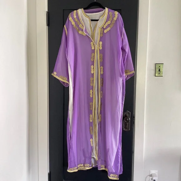 no brand | Other | Beautiful Womens Moroccan Purple Kaftanformal  Embroidered Long Dress Sz M | Poshmark